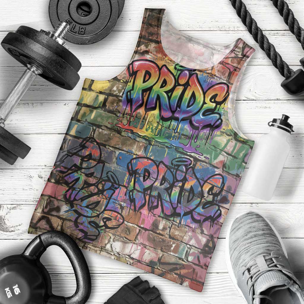 Pride Graffiti Wall Men Tank Top Speak Your Truth, Embrace Your Color