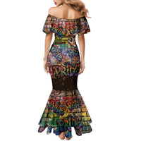 Pride Graffiti Wall Mermaid Dress Speak Your Truth, Embrace Your Color