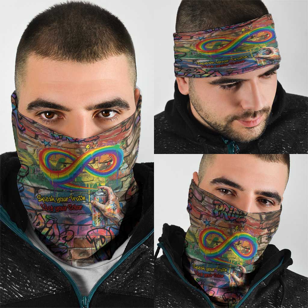 Pride Graffiti Wall Neck Gaiter Speak Your Truth, Embrace Your Color