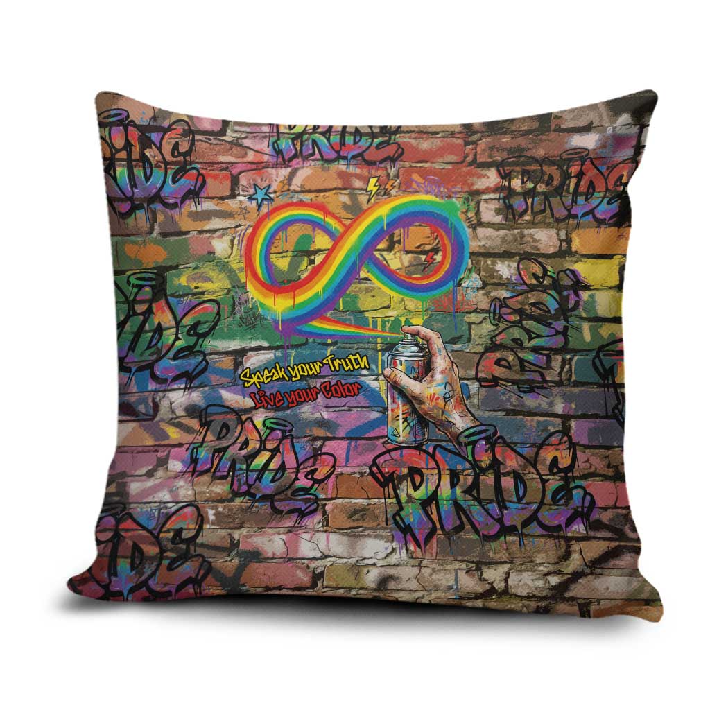 Pride Graffiti Wall Pillow Cover Speak Your Truth, Embrace Your Color