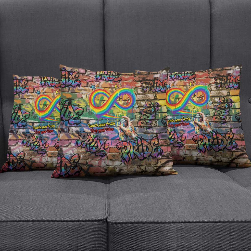 Pride Graffiti Wall Pillow Cover Speak Your Truth, Embrace Your Color
