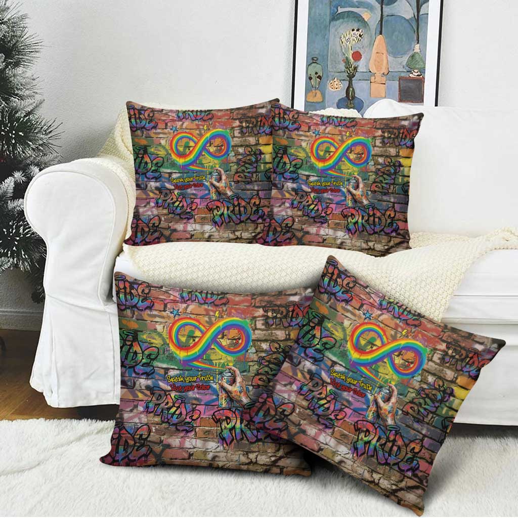 Pride Graffiti Wall Pillow Cover Speak Your Truth, Embrace Your Color