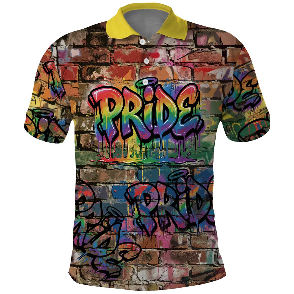 Pride Graffiti Wall Polo Shirt Speak Your Truth, Embrace Your Color