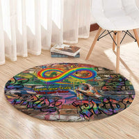 Pride Graffiti Wall Round Carpet Speak Your Truth, Embrace Your Color