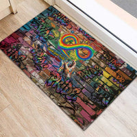 Pride Graffiti Wall Rubber Doormat Speak Your Truth, Embrace Your Color