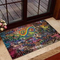 Pride Graffiti Wall Rubber Doormat Speak Your Truth, Embrace Your Color
