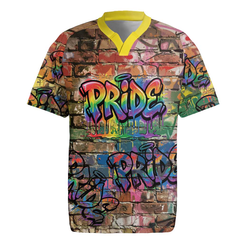Pride Graffiti Wall Rugby Jersey Speak Your Truth, Embrace Your Color