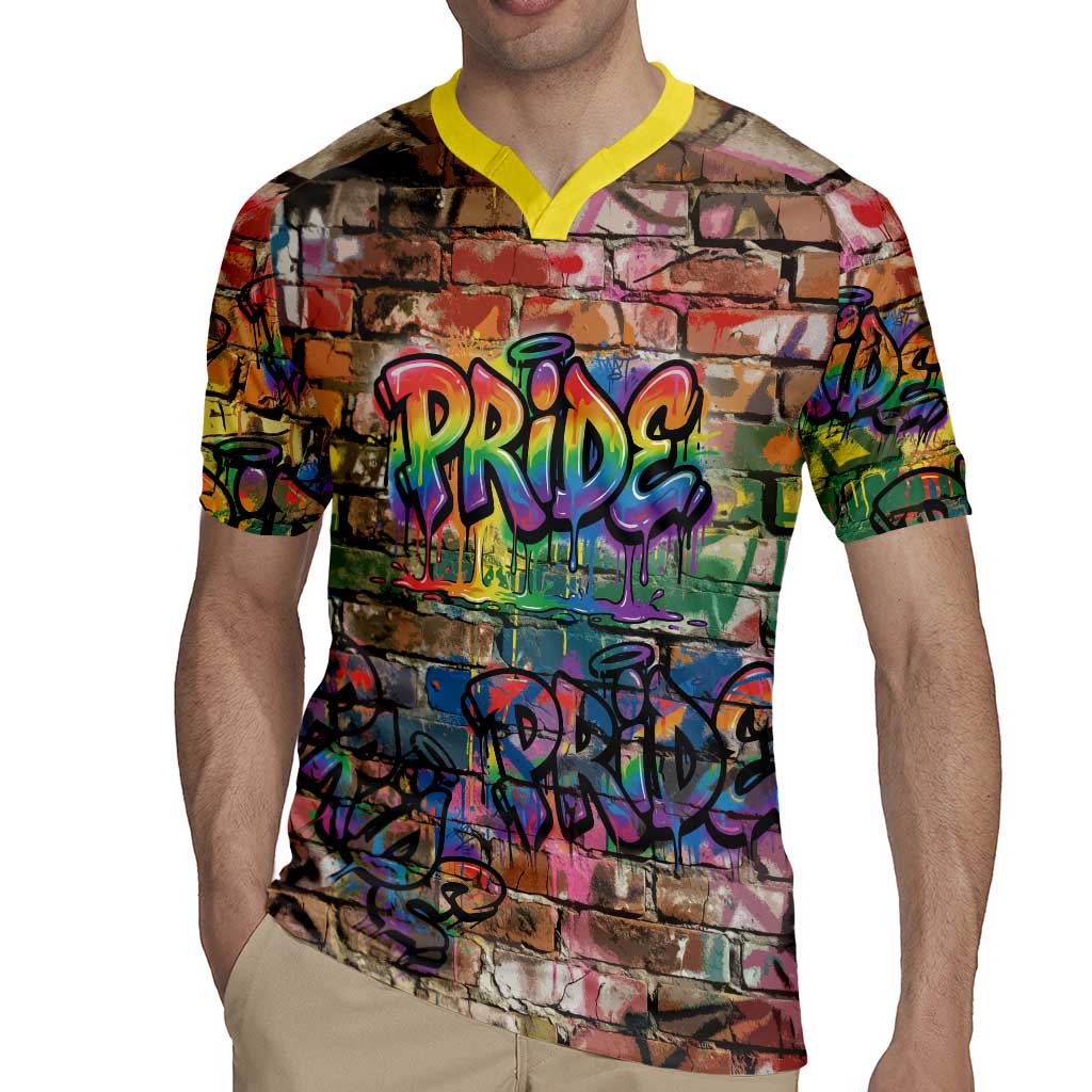 Pride Graffiti Wall Rugby Jersey Speak Your Truth, Embrace Your Color