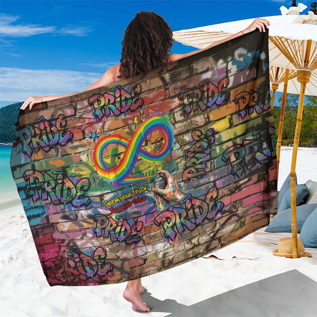 Pride Graffiti Wall Sarong Speak Your Truth, Embrace Your Color