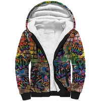 Pride Graffiti Wall Sherpa Hoodie Speak Your Truth, Embrace Your Color
