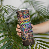 Pride Graffiti Wall Skinny Tumbler Speak Your Truth, Embrace Your Color