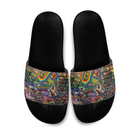 Pride Graffiti Wall Slide Sandals Speak Your Truth, Embrace Your Color