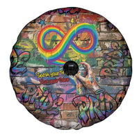 Pride Graffiti Wall Spare Tire Cover Speak Your Truth, Embrace Your Color