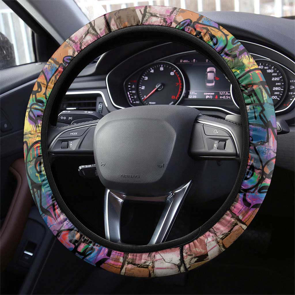 Pride Graffiti Wall Steering Wheel Cover Speak Your Truth, Embrace Your Color