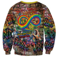 Pride Graffiti Wall Sweatshirt Speak Your Truth, Embrace Your Color