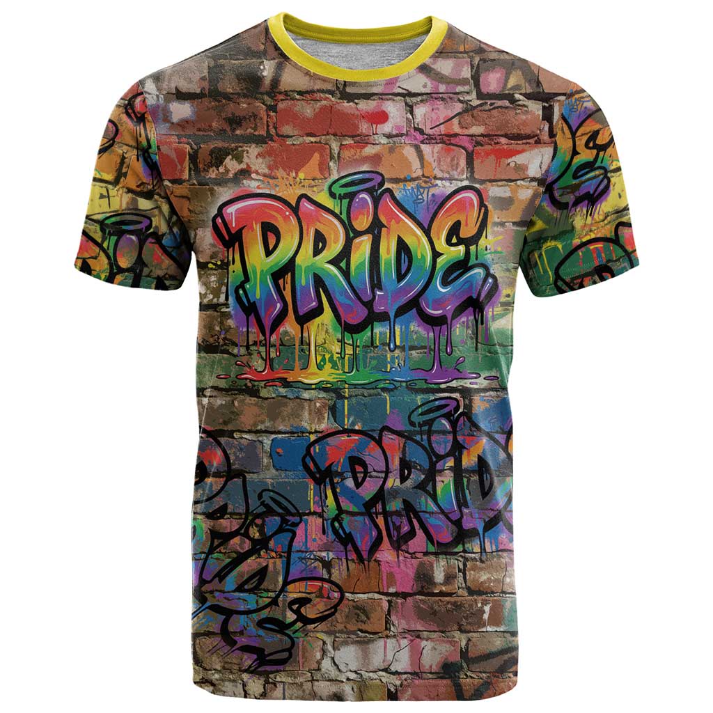 Pride Graffiti Wall T Shirt Speak Your Truth, Embrace Your Color