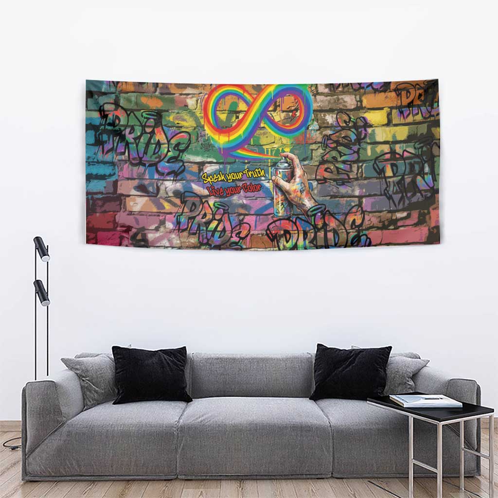 Pride Graffiti Wall Tapestry Speak Your Truth, Embrace Your Color