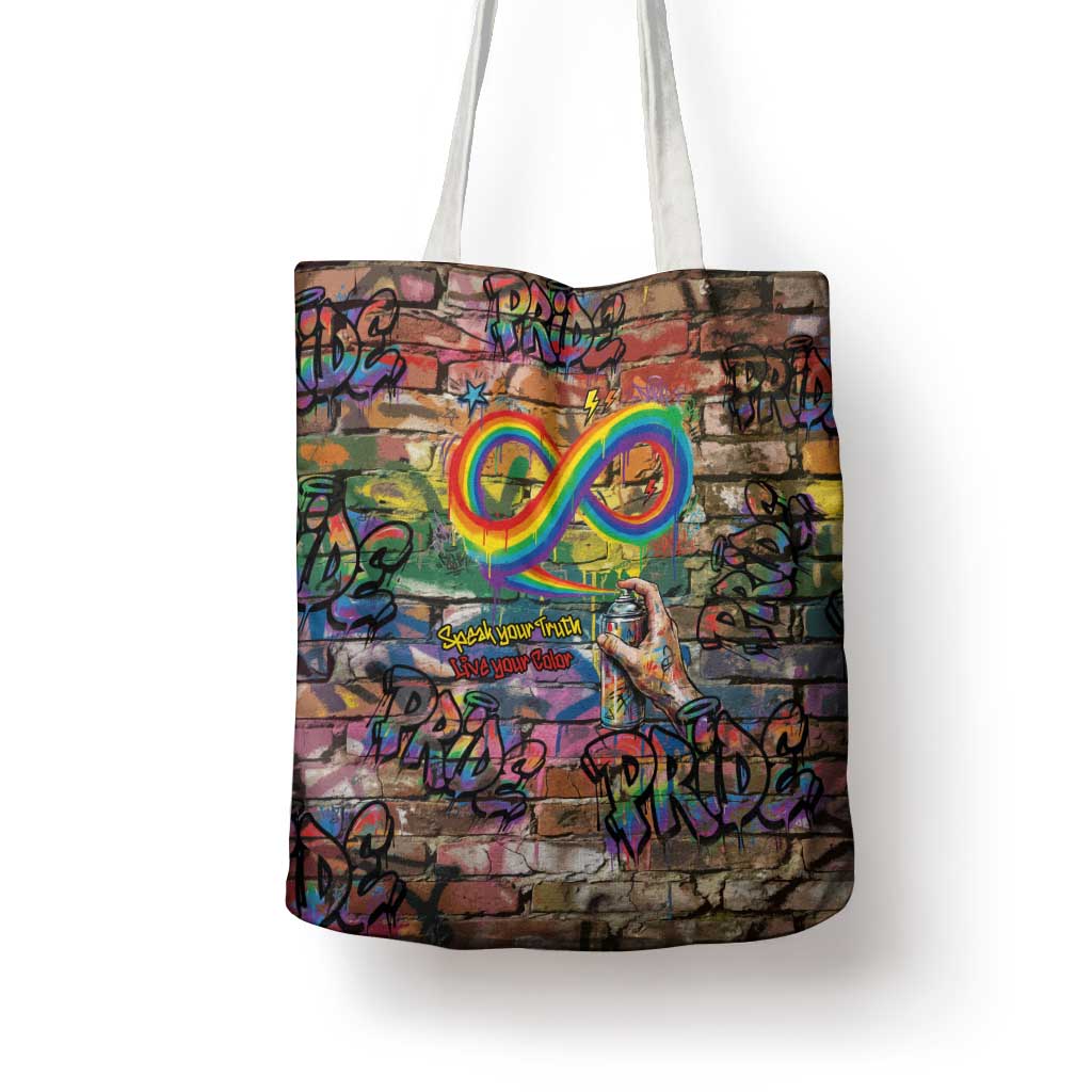 Pride Graffiti Wall Tote Bag Speak Your Truth, Embrace Your Color