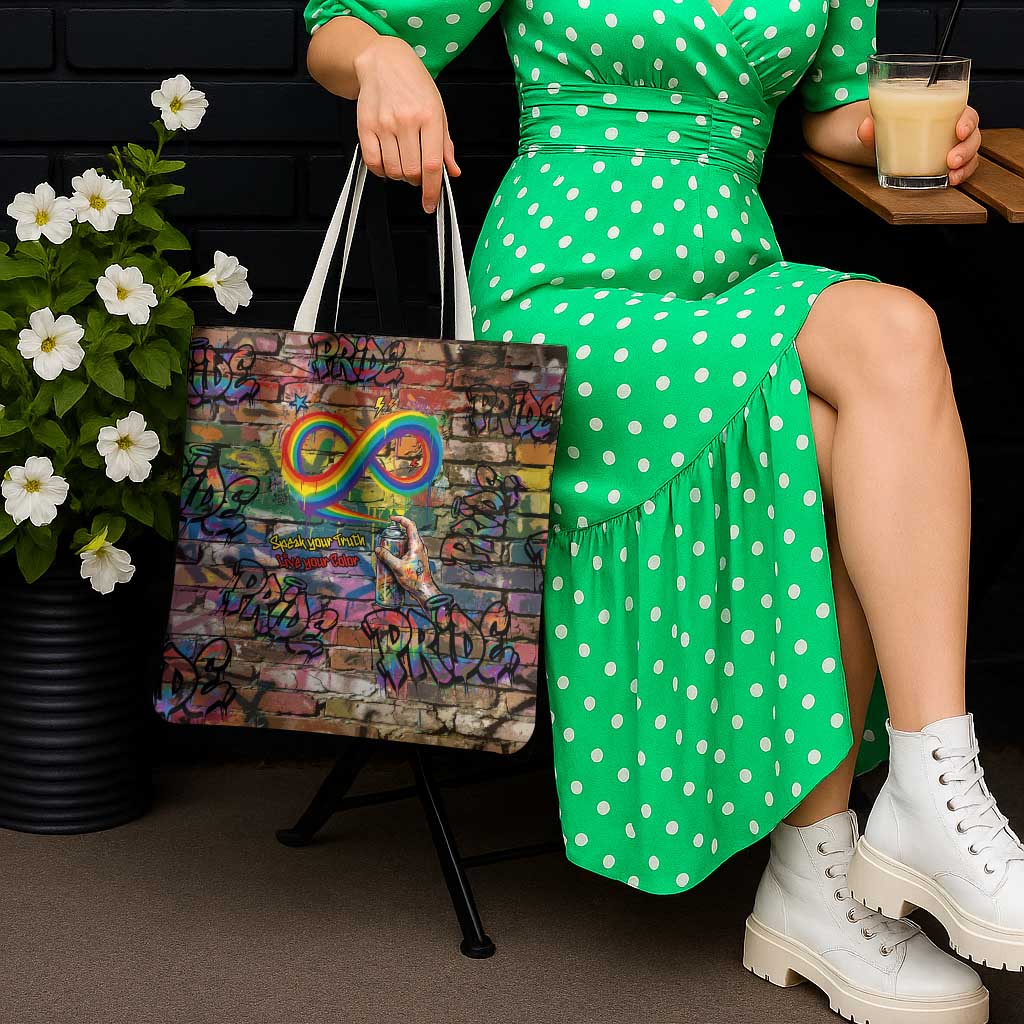 Pride Graffiti Wall Tote Bag Speak Your Truth, Embrace Your Color