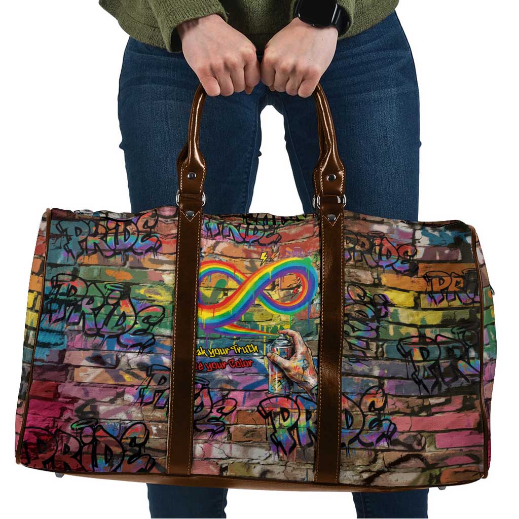 Pride Graffiti Wall Travel Bag Speak Your Truth, Embrace Your Color