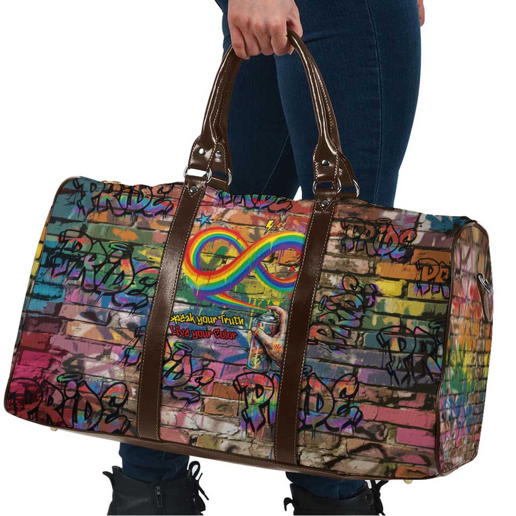 Pride Graffiti Wall Travel Bag Speak Your Truth, Embrace Your Color