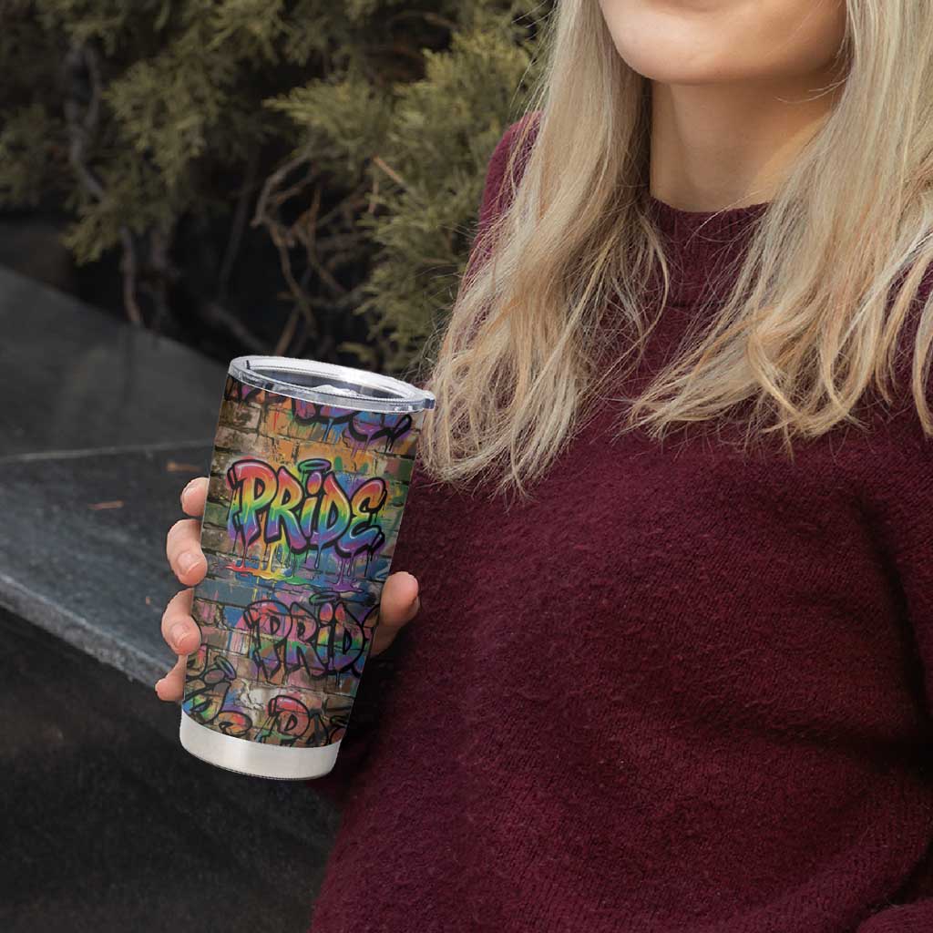 Pride Graffiti Wall Tumbler Cup Speak Your Truth, Embrace Your Color