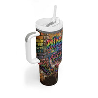 Pride Graffiti Wall Tumbler With Handle Speak Your Truth, Embrace Your Color
