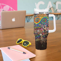 Pride Graffiti Wall Tumbler With Handle Speak Your Truth, Embrace Your Color
