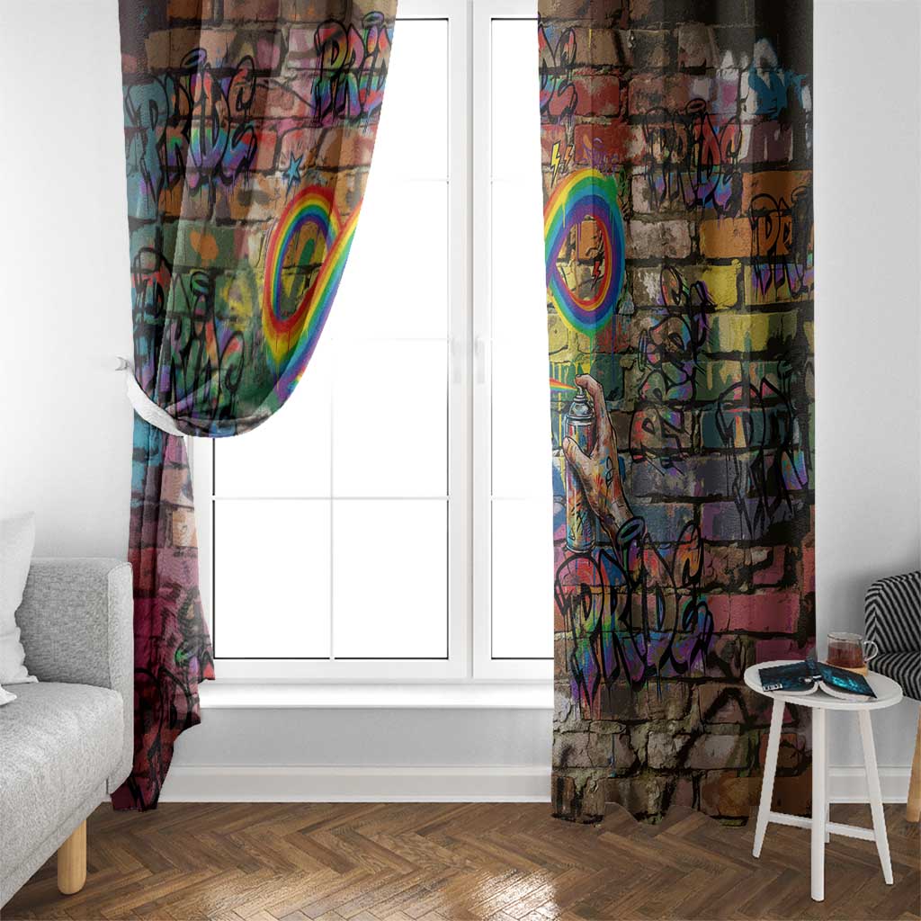 Pride Graffiti Wall Window Curtain Speak Your Truth, Embrace Your Color