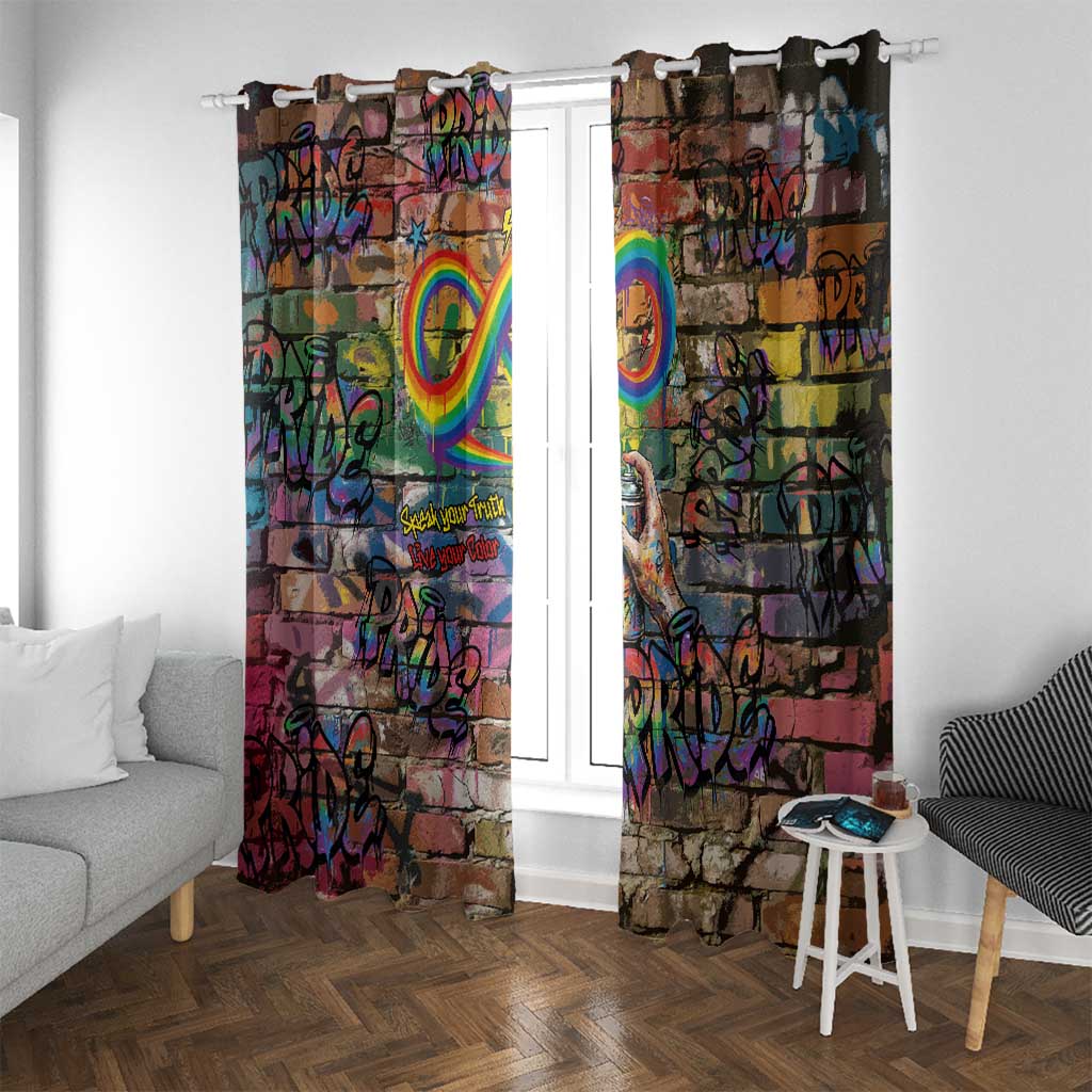 Pride Graffiti Wall Window Curtain Speak Your Truth, Embrace Your Color