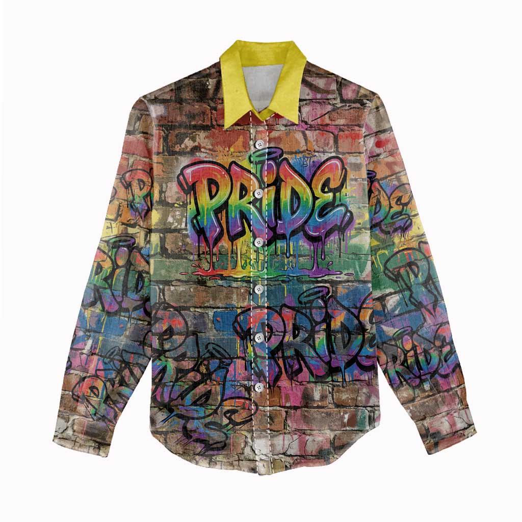 Pride Graffiti Wall Women Casual Shirt Speak Your Truth, Embrace Your Color