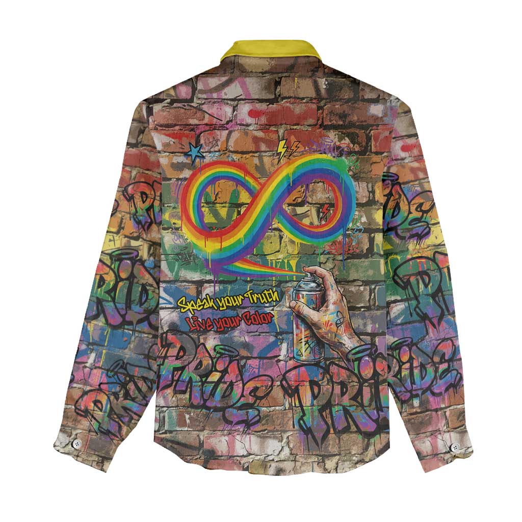 Pride Graffiti Wall Women Casual Shirt Speak Your Truth, Embrace Your Color
