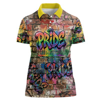 Pride Graffiti Wall Women Polo Shirt Speak Your Truth, Embrace Your Color