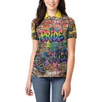 Pride Graffiti Wall Women Polo Shirt Speak Your Truth, Embrace Your Color