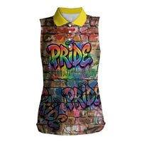 Pride Graffiti Wall Women Sleeveless Polo Shirt Speak Your Truth, Embrace Your Color
