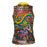 Pride Graffiti Wall Women Sleeveless Polo Shirt Speak Your Truth, Embrace Your Color