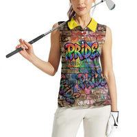 Pride Graffiti Wall Women Sleeveless Polo Shirt Speak Your Truth, Embrace Your Color