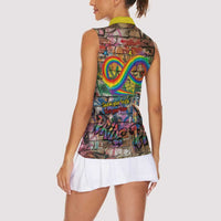 Pride Graffiti Wall Women Sleeveless Polo Shirt Speak Your Truth, Embrace Your Color
