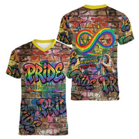 Pride Graffiti Wall Women V-Neck T-Shirt Speak Your Truth, Embrace Your Color