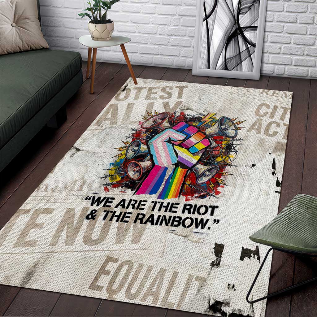 Loud & Proud Area Rug Riot and the Rainbow Protest Art