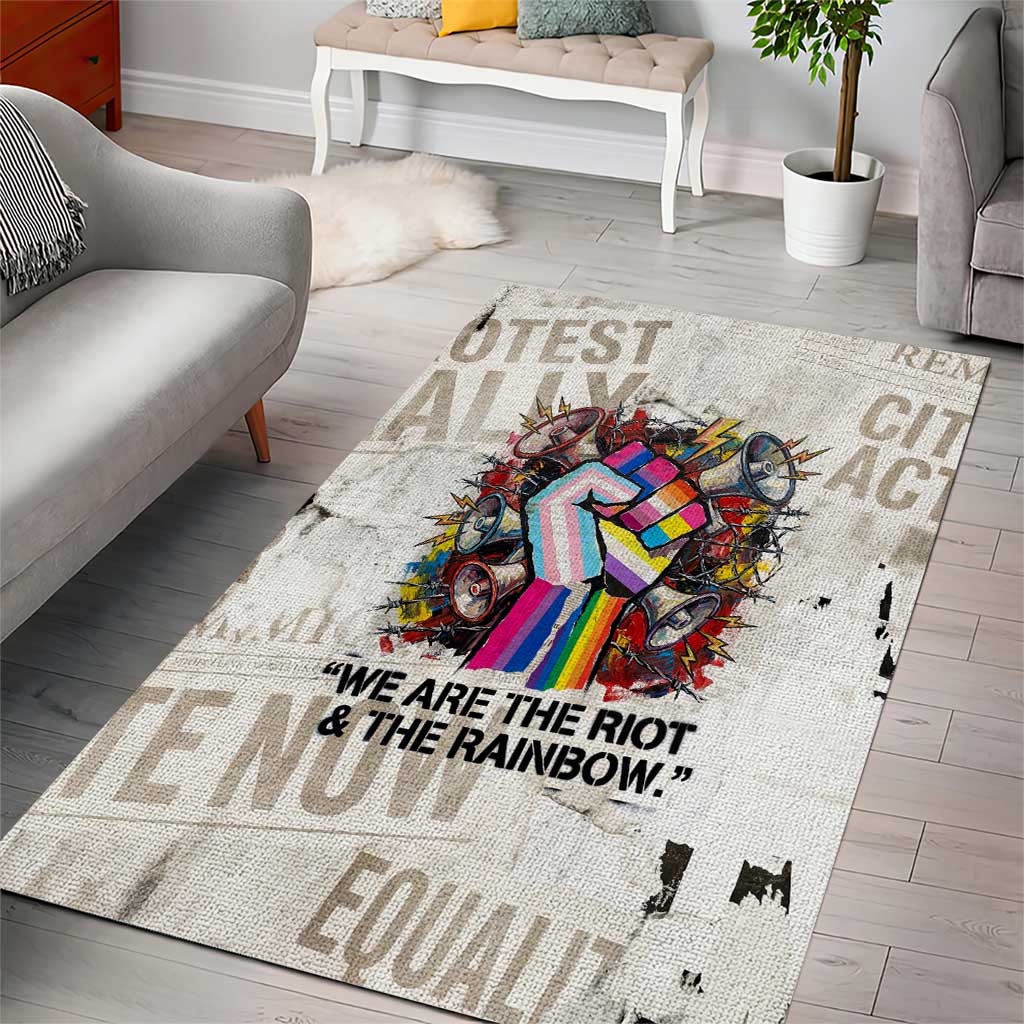 Loud & Proud Area Rug Riot and the Rainbow Protest Art