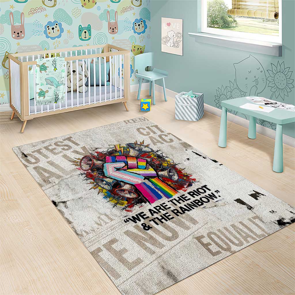 Loud & Proud Area Rug Riot and the Rainbow Protest Art