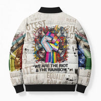 Loud & Proud Bomber Puffer Jacket Riot and the Rainbow Protest Art