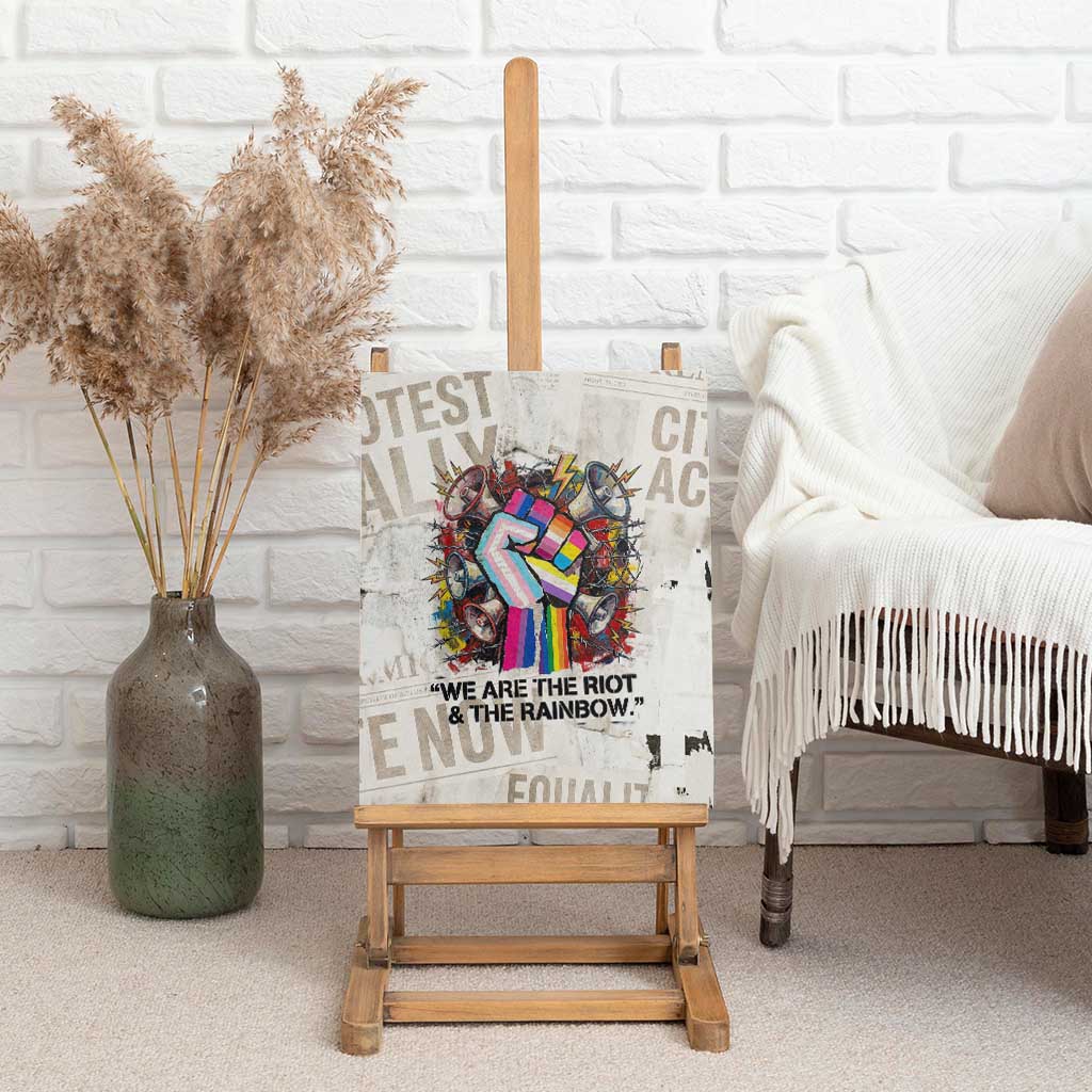 Loud & Proud Canvas Wall Art Riot and the Rainbow Protest Art