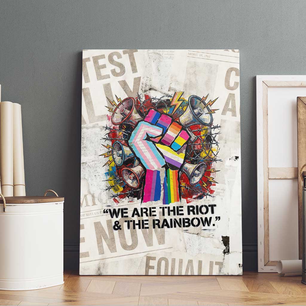 Loud & Proud Canvas Wall Art Riot and the Rainbow Protest Art