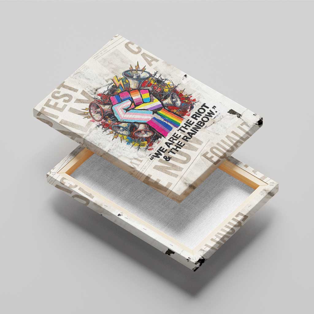 Loud & Proud Canvas Wall Art Riot and the Rainbow Protest Art
