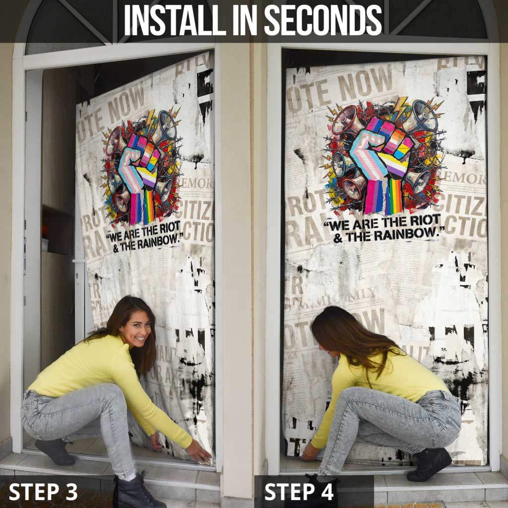 Loud & Proud Door Cover Riot and the Rainbow Protest Art