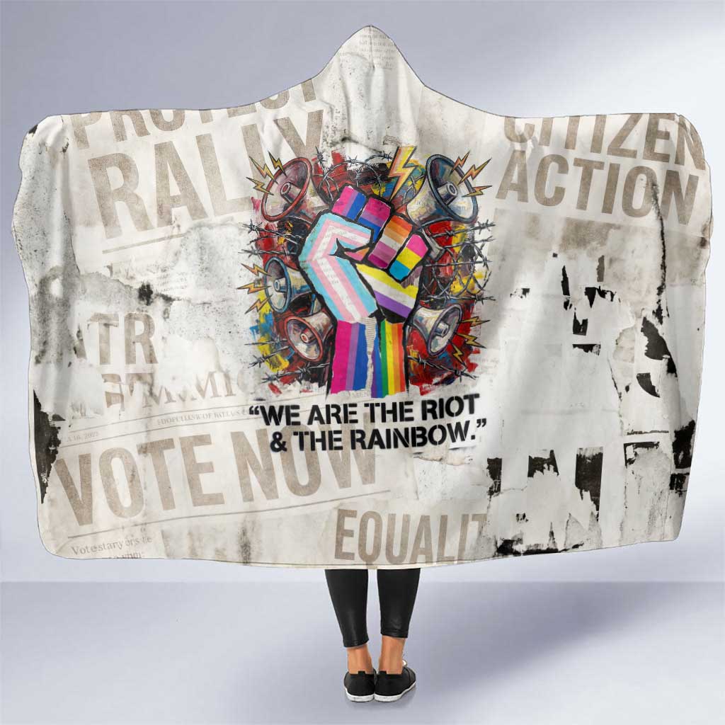 Loud & Proud Hooded Blanket Riot and the Rainbow Protest Art