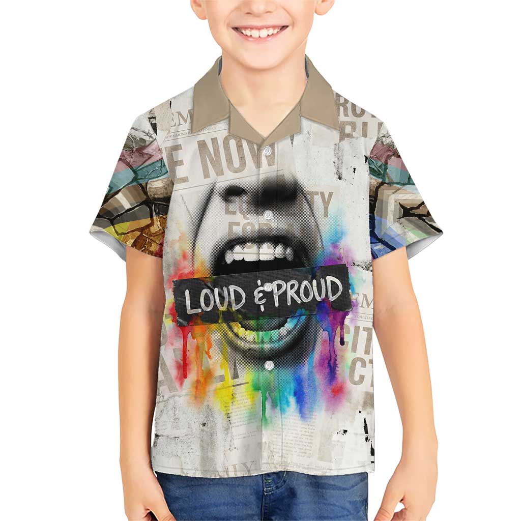 Loud & Proud Kid Hawaiian Shirt Riot and the Rainbow Protest Art