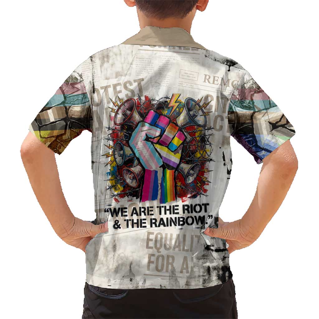 Loud & Proud Kid Hawaiian Shirt Riot and the Rainbow Protest Art